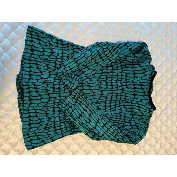 Vintage Superline Of California Jacket/cardigan Gold buttons Turquoise Black Med - Picture 5 of 6